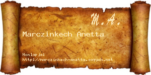Marczinkech Anetta névjegykártya